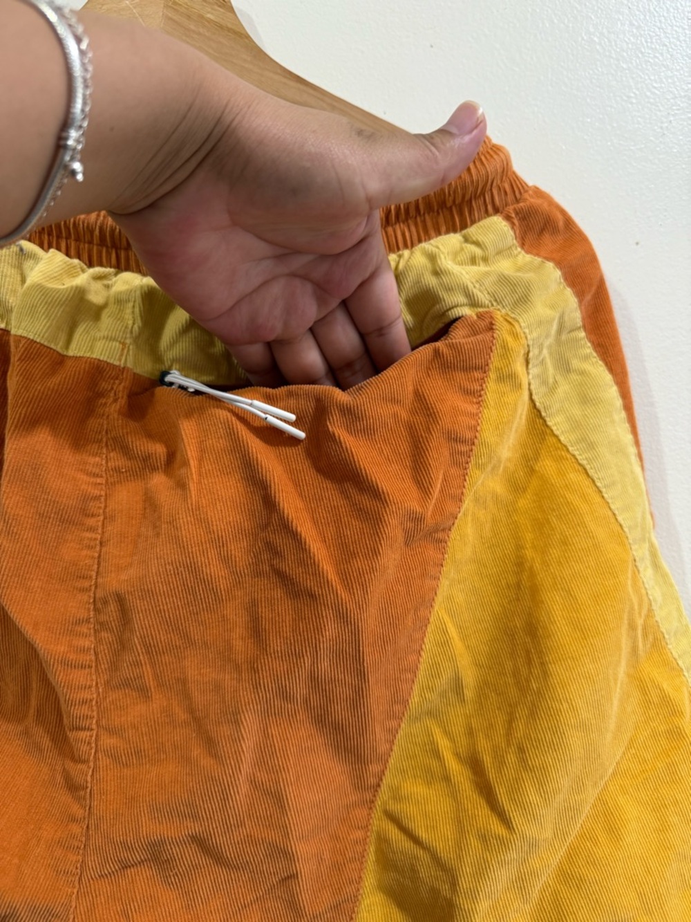 Kith Orange & Yellow Paneled Athletic Shorts with White Trim - Picture 6 of 8